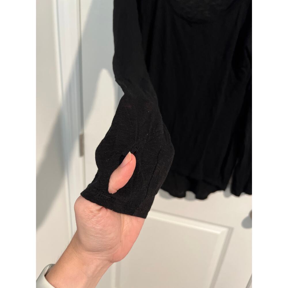 Athleta Long Sleeve Crew Neck Tee – Women’s Size Large – Black/Gray - Picture 3 of 5